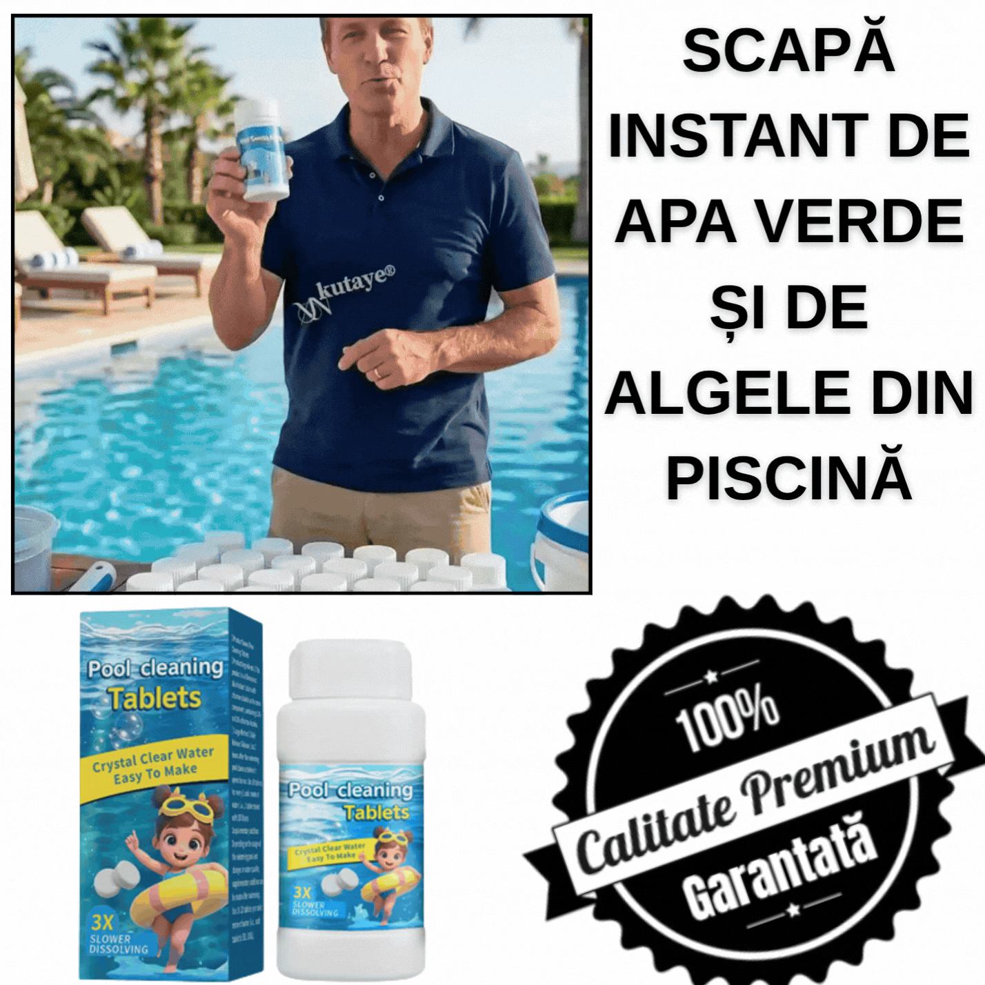 AquaClean - Tablete Pentru Curățarea Apei