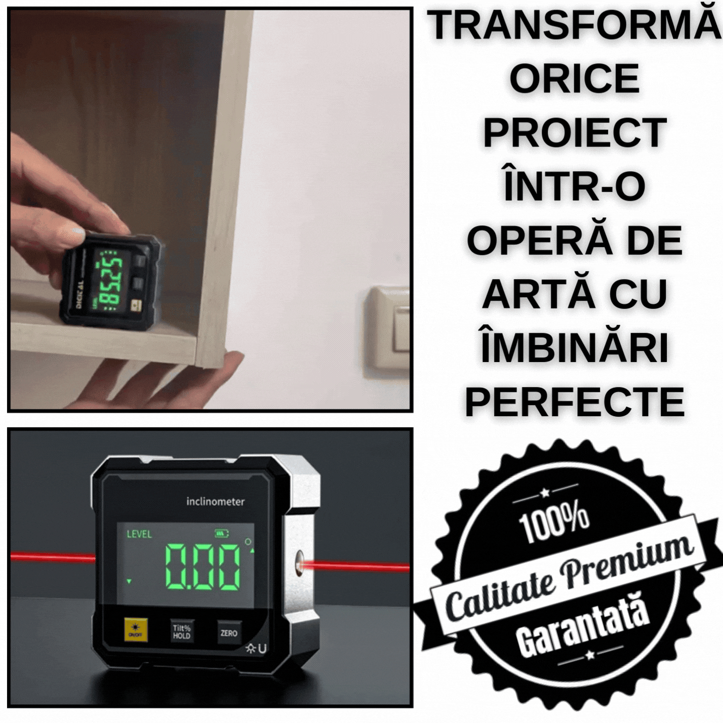 Inclinometru Digital Profesional cu Laser AngleFix™