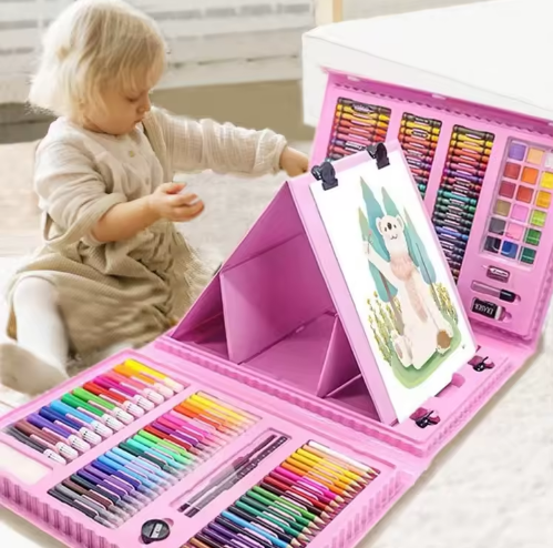 Set Artistic cu 208 PIESE, Șevalet Rabatabil Inclus MagicColor™