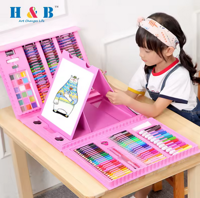Set Artistic cu 208 PIESE, Șevalet Rabatabil Inclus MagicColor™