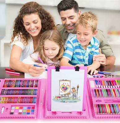 Set Artistic cu 208 PIESE, Șevalet Rabatabil Inclus MagicColor™