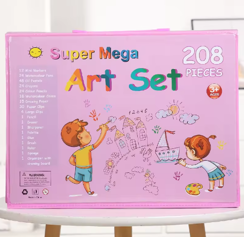 Set Artistic cu 208 PIESE, Șevalet Rabatabil Inclus MagicColor™