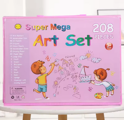 Set Artistic cu 208 PIESE, Șevalet Rabatabil Inclus MagicColor™